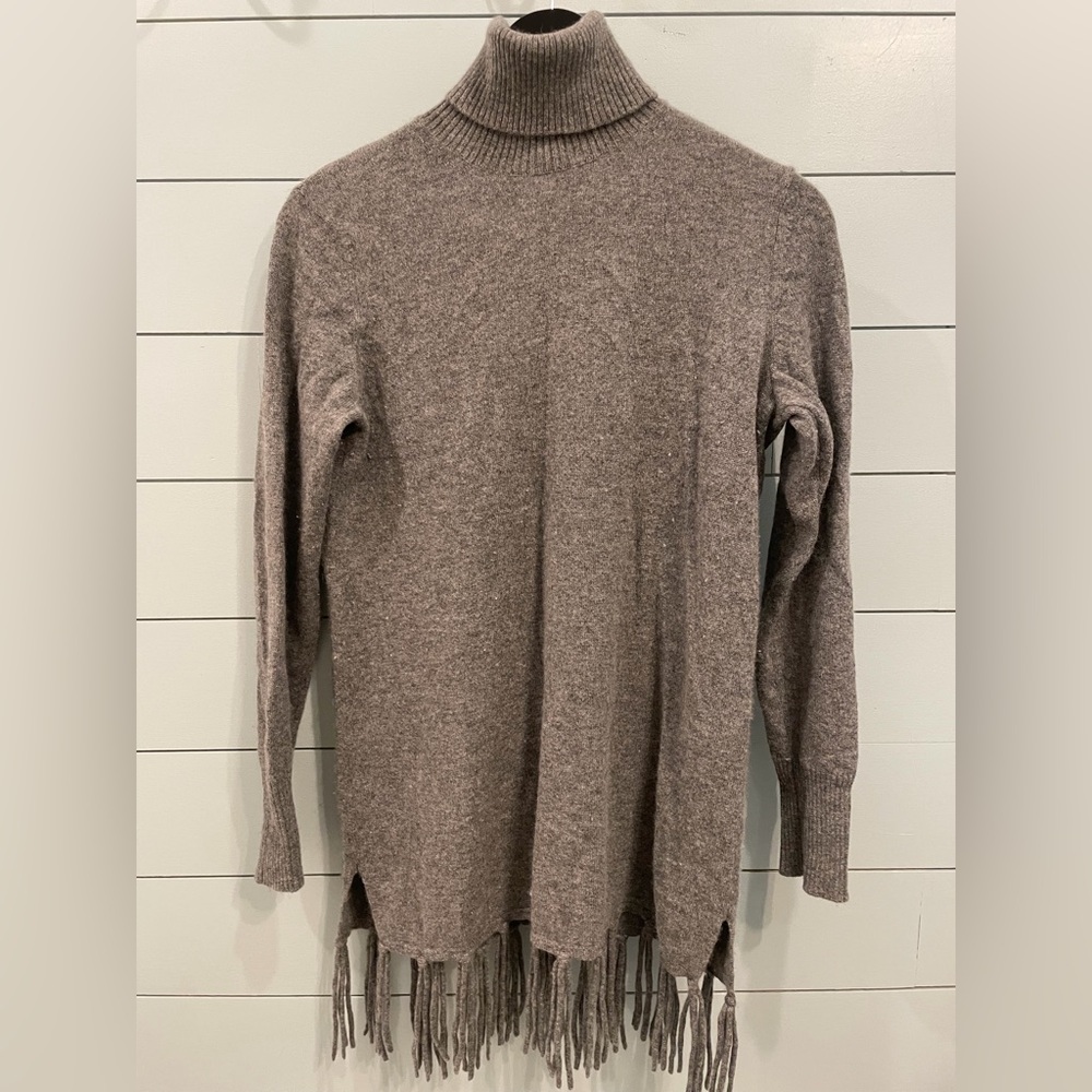 Cashmere Womens Grey Turtleneck Sweater